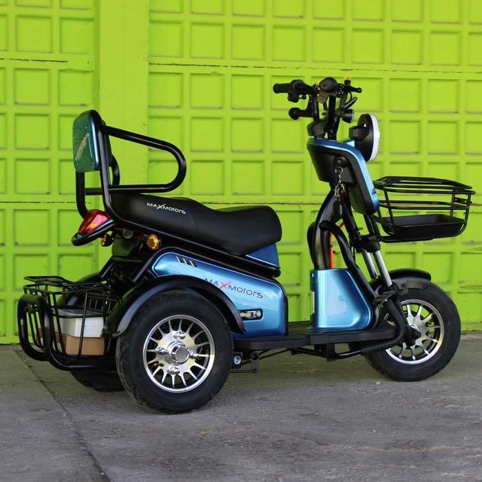 Двуместна електрическа триколка Pudding 1800W-48V-20Ah-BLUE