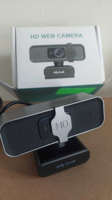 Jelly Comb уеб камера Full HD 1080P за видео разговори, сребърно черна