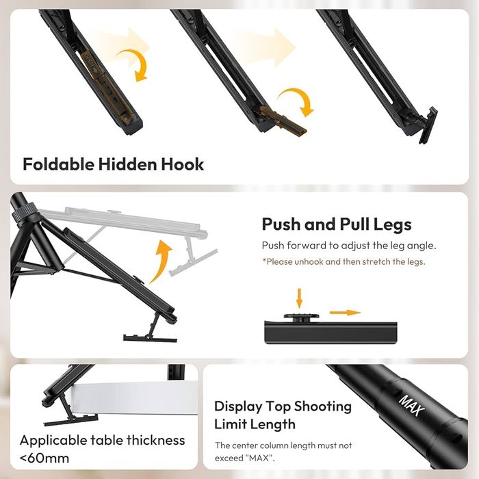 Ulanzi TT 88 magnit shtativ i selfie palka. Rangi Oq Qora