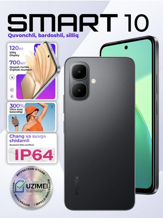 Infinix SMART 10  2025 New Super Skidka+Garantiya+Dastavka