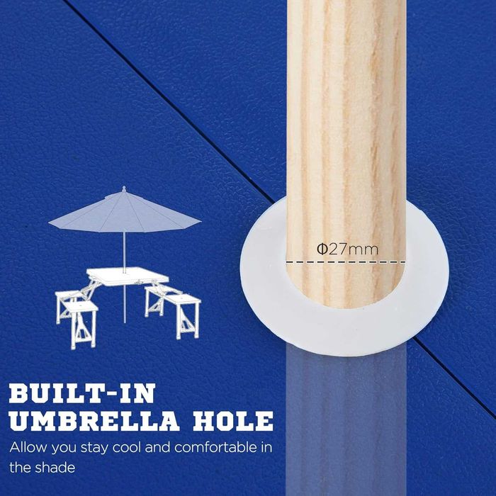 Преносима Алуминиева маса  WerkBull с 4 стола,90x70x70 см