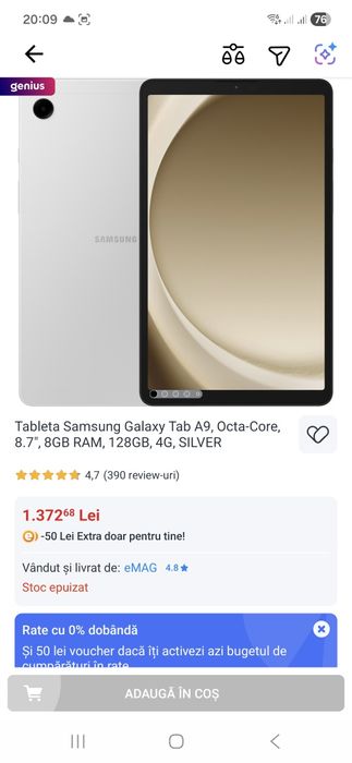 Tableta Samsung galaxy tab a9 128 8gb ram 4g