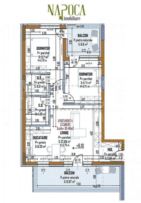 Apartament 3 camere de vanzare in Intre Lacuri, Cluj Napoca — fotografia 1