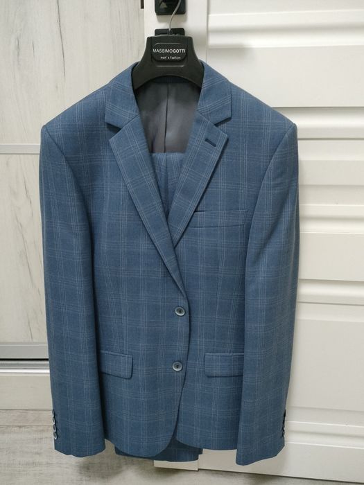 Костюм синий голубой в клетку