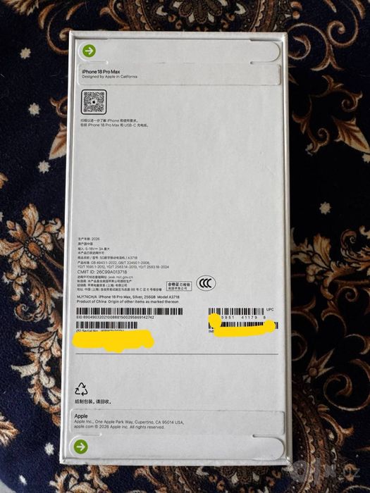 IPhone 18 pro max 256 gb Dual 2та nano sim+esim, UZIMei o'tkan
