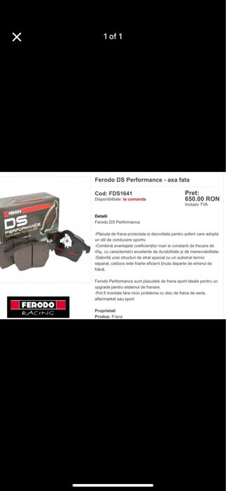 Frane față Ferodo DS Performance