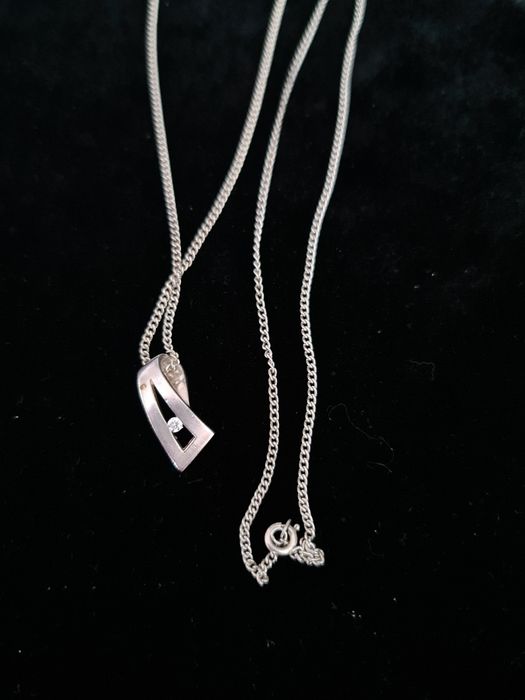 N Lant argint Germania 835,foarte lung 82 cm,pandantiv argint 925