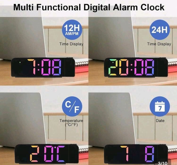 Ceas digital cu proiectie