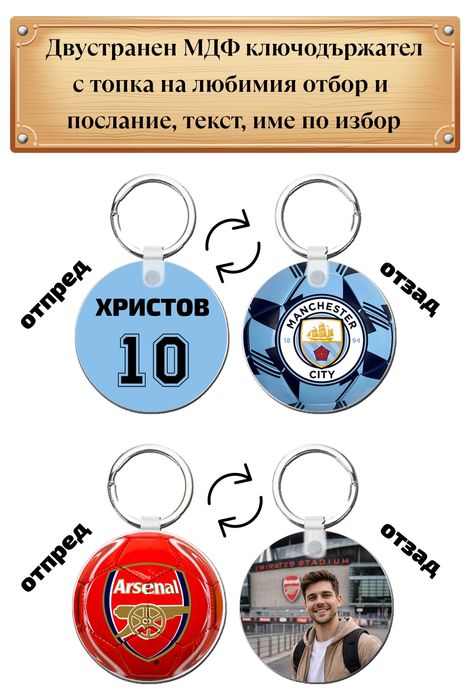Персонализиран футболен ключодържател – с топка на любим отбор!