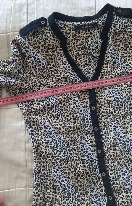 Reserved XS cămașă dama animal print leopard slim fit vascoză casual chic office trendy