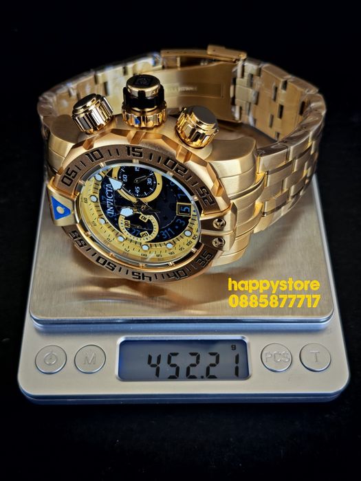 INVICTA Foxhound full metal Gold 57 mm, Инвикта нов ръчен часовник