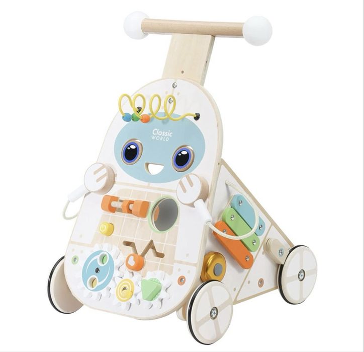 Дървена проходилка за бебе със занимания