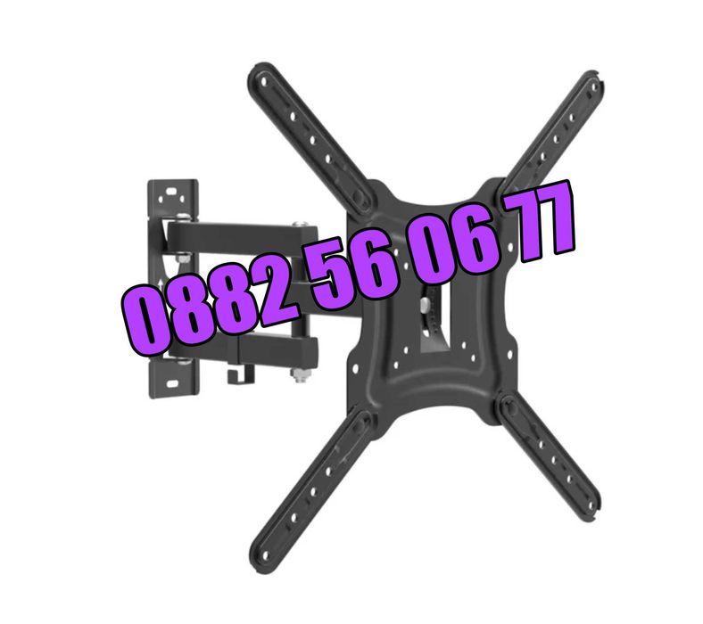 Въртяща стойка за телевизор за стена 14-55", подвижна стойка до 50кг