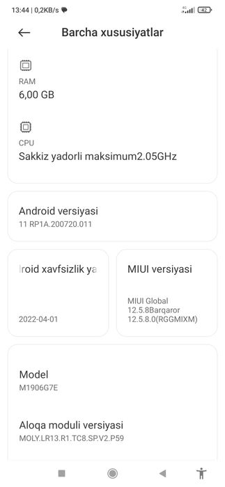 mi not 8 pro 8/64 srochna sotiladi