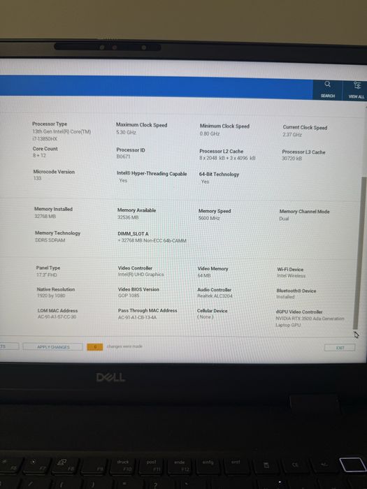 Laptop Dell Precision 7780 i7 13th gen nou