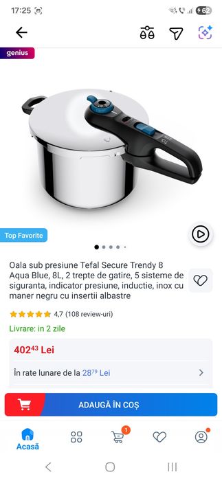 Oala sub presiune Tefal 8L