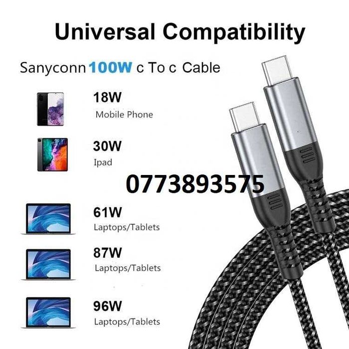 Cablu incarcare laptop telefon type-C 10Gbps 100W iPhone 15 Pro Max