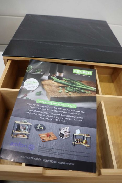 Кутия за съхранение на капсули/чай Kesper 58951, 8 чекмеджета, Бамбук