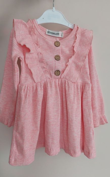 Kinderland - розова рокля с дълъг ръкав