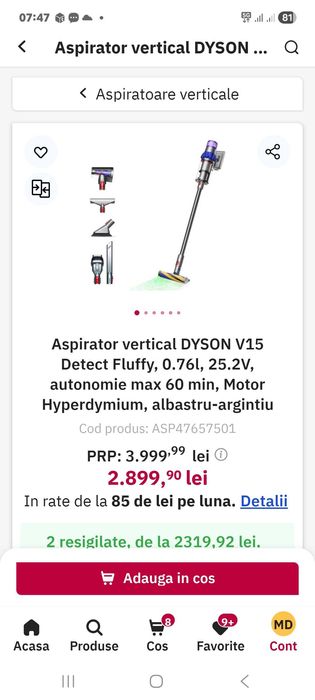 Vand aspirator Dyson