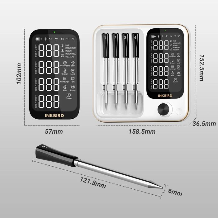 INKBIRD Smart 5GHz термометър за барбекю INT-12-BW, Bluetooth