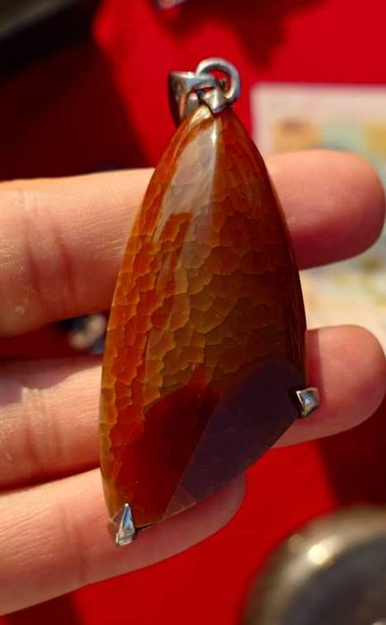 Pandantiv argint cu agată de foc – 25 g