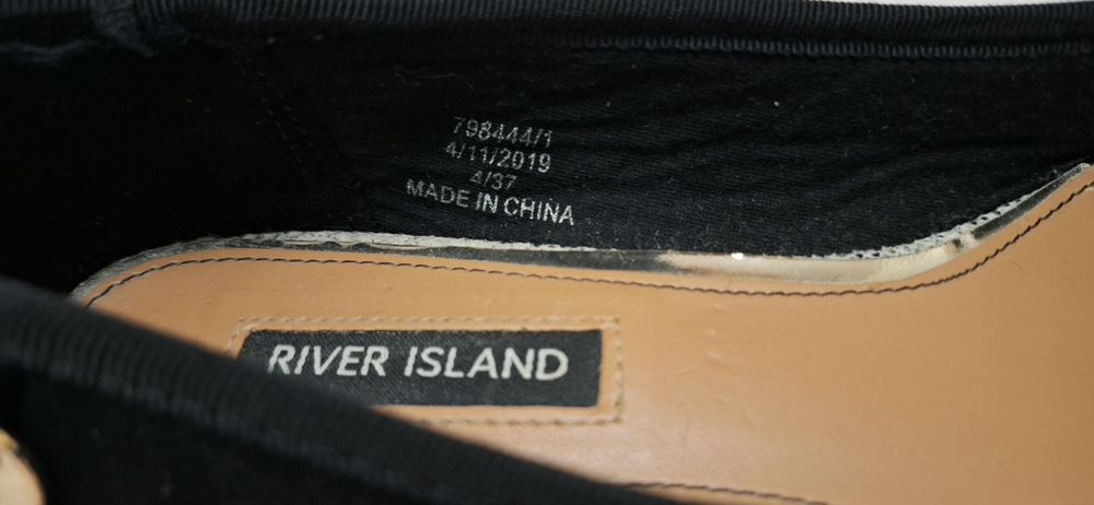 Balerini River Island „TIFFANY” negri/aurii