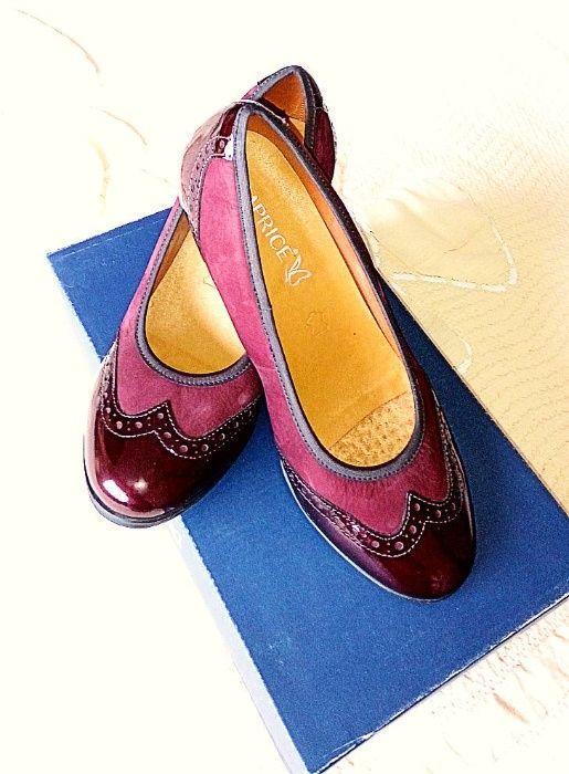 Caprice нови дамски кожени обувки, винено червени с ток, Немски №38,5