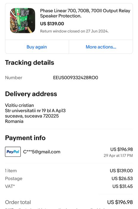 Vand amplificator Phase Linear 700