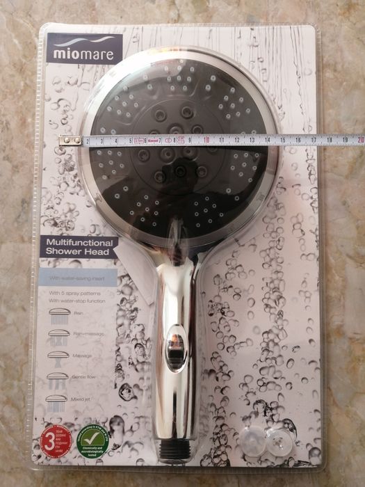 Pară duș 150mm Miomare, multifuncțională cu 5 poziții, NOUĂ, sigilată