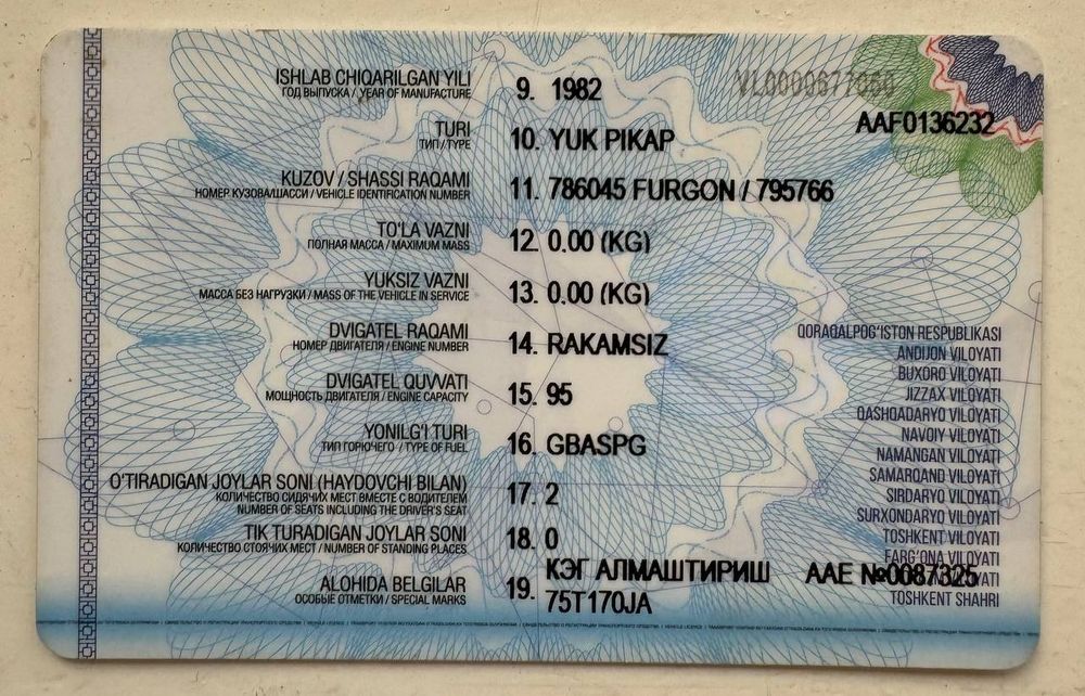 Pikap sotiladi. Xolati ideal