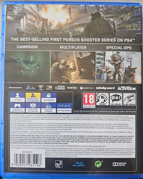 Игра Call of duty Modern Warfare за PS4