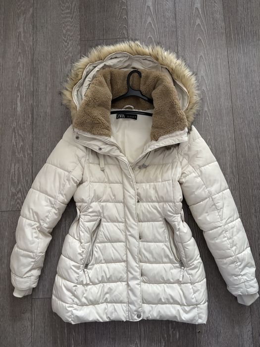 Zara зимно дебело яке екрю M