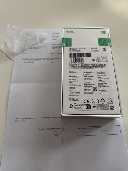 Oppo Reno14 5G 12gb/512gb factura garantie