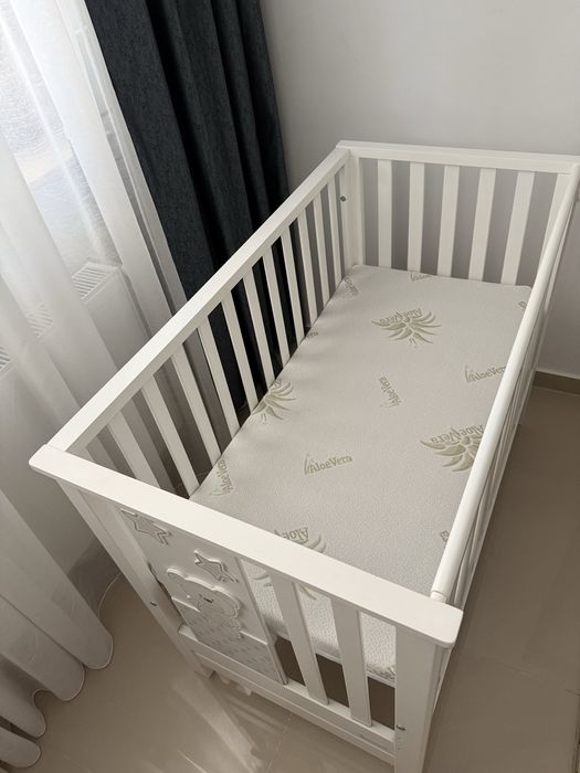 Pătuț bebe din lemn– 3 în 1 | Stare excelentă!