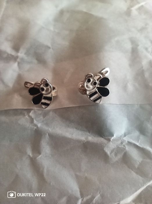 Детски сребърни обеци