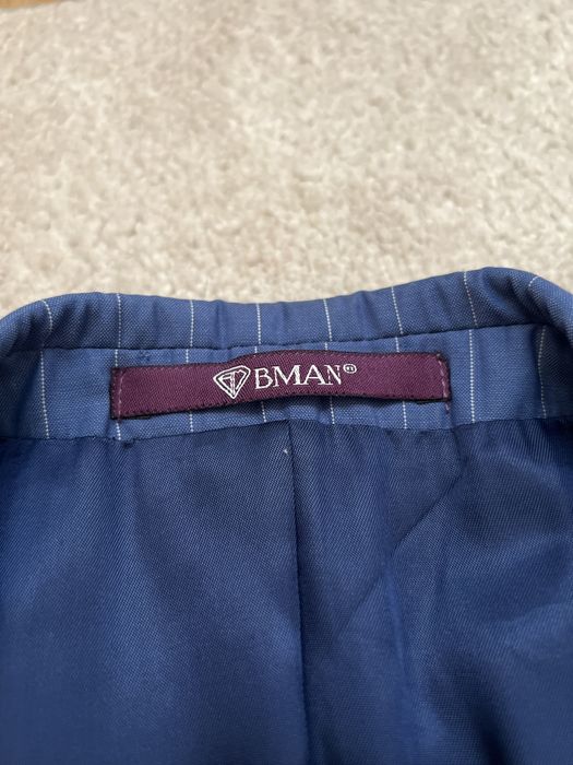 Costum barbati Vitale Barberis Canonico albastru dungi albe 48