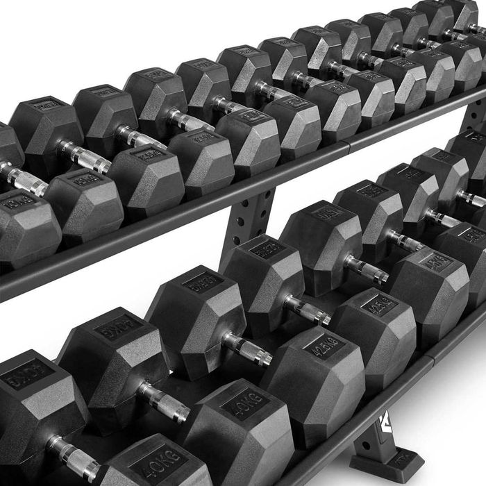 Гумирани Дъмбели HEX-Pro 5-40 кг, 15 чифта, Хексагонални Гири