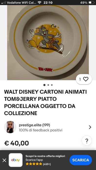 Set 4 farfurii Tom și Jerry colecție