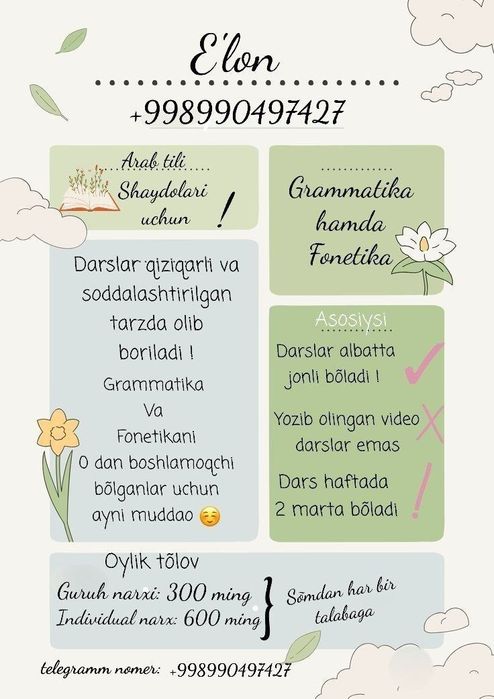 Arab tili grammatikasi hamda fonetikasi