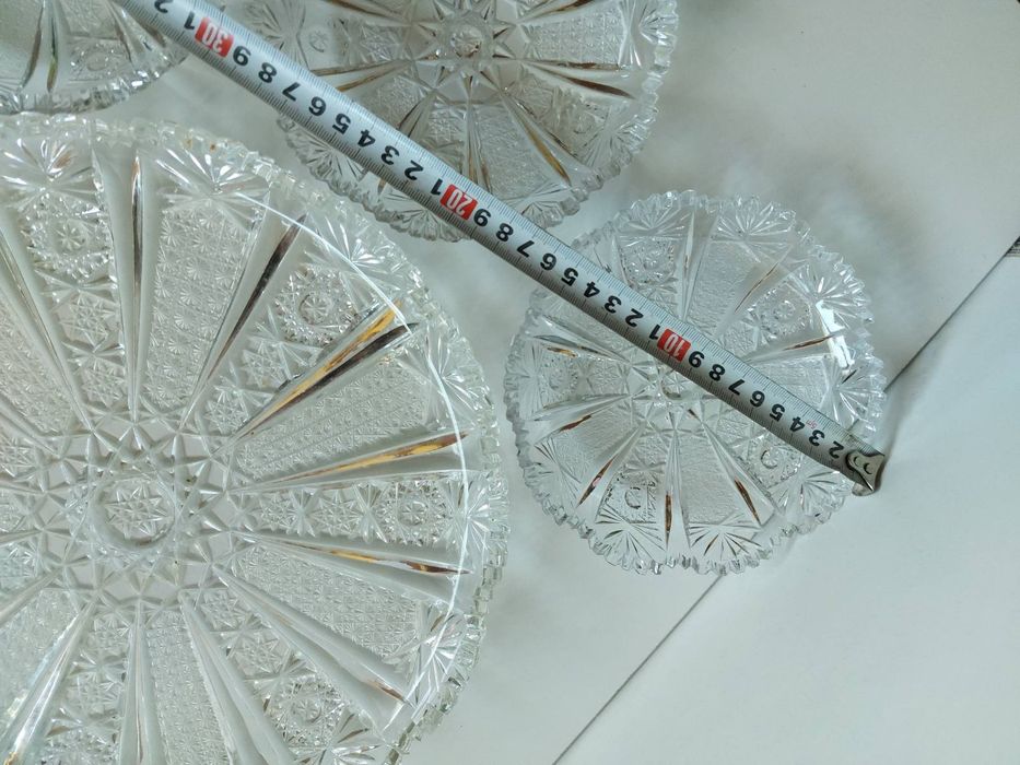 Соц Масивен КРИСТАЛЕН СЕРВИЗ ЗА Торта - НЕ Е Стъкло