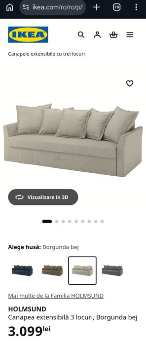 Canapea extensibila Ikea Holmsund