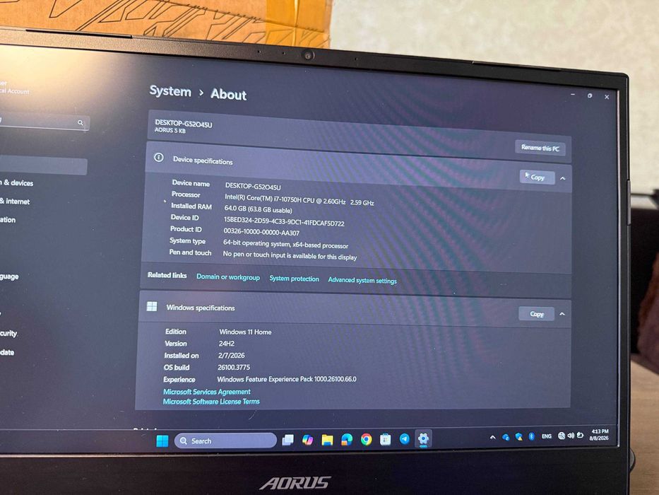 GIGABYTE AORUS 5 Gaming Laptop i7