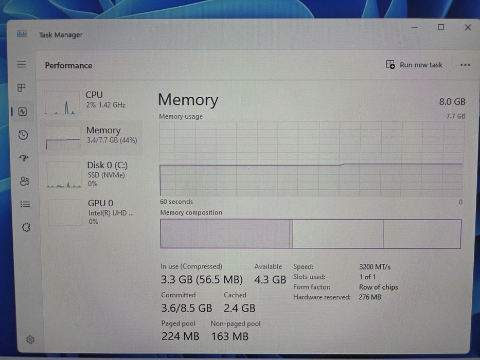 I3 1215U 8GB DDR4 SSD 120GB