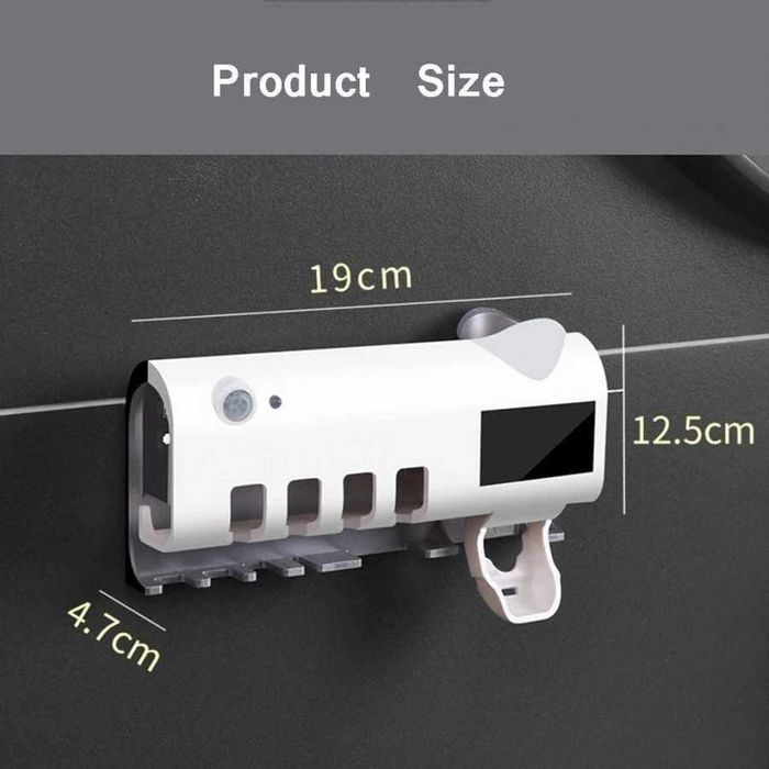 Мултифункционален UV стерилизатор за четки за зъби + дозатор +поставка