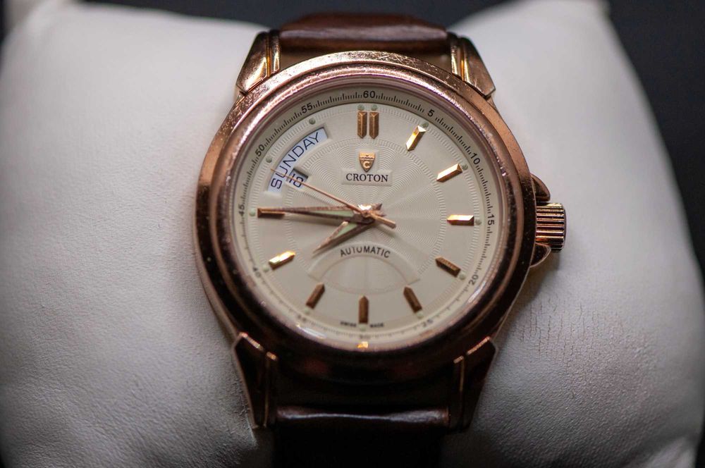 Швейцарски автоматичен мъжки часовник - Ден/Дата - Croton Automatic Limited Edition 44/1000
