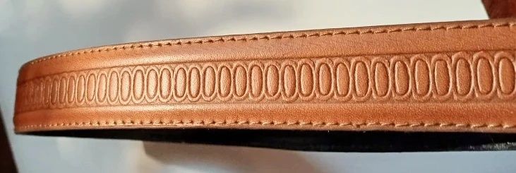 Curea piele barbateasca deosebita NOS Italia 126 cm