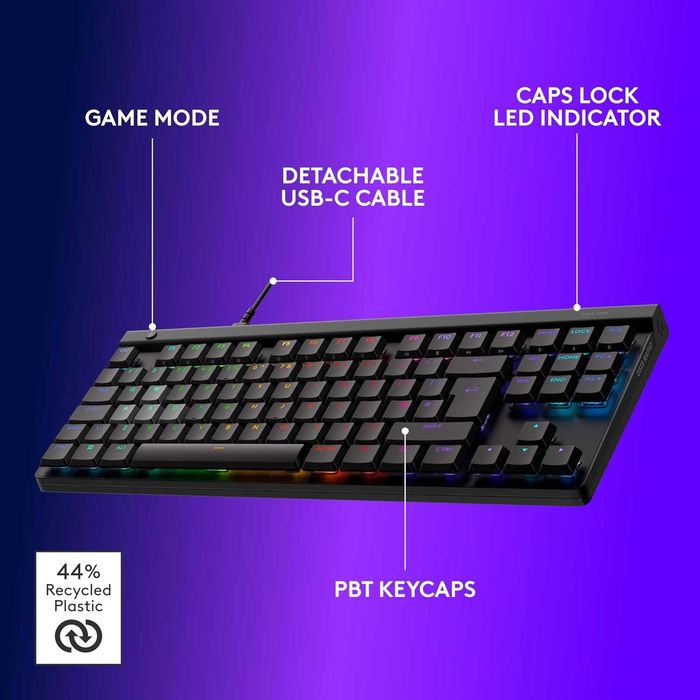 Геймърска клавиатура Logitech G515 Rapid TKL DEU QWERTZ черна - НОВА