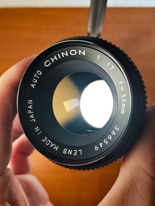 Obiectiv Chinon Auto 55mm f/1.7 M42 – stare excelentă, Made in Japan