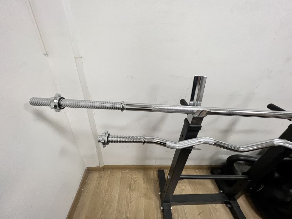 Set haltera bara piept+bara z otel crom noi 26-28-30 mm noi+ Piulite